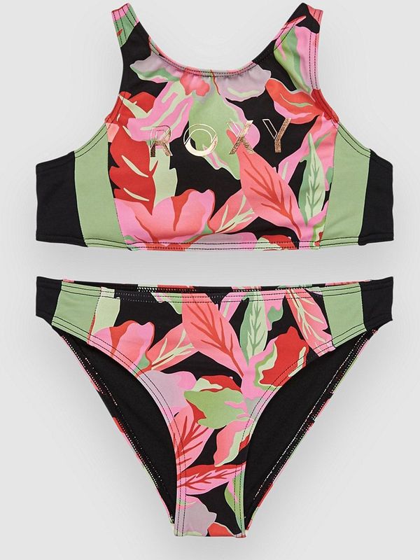 ROXY Badpak 'Active'  antraciet / mintgroen / rosa / lichtrood