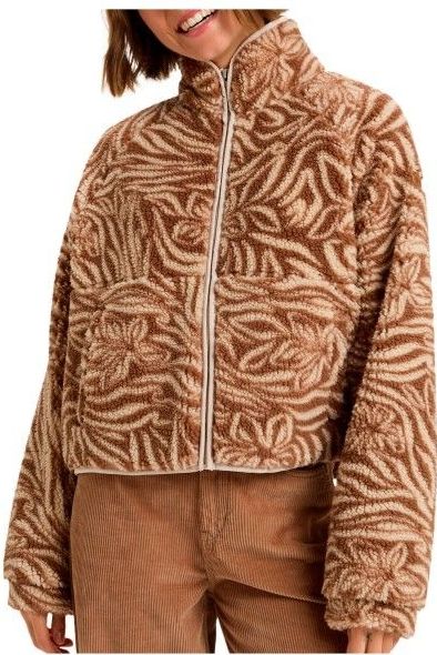 Roxy - Blurry Cloud Print - Fleece - Bruin