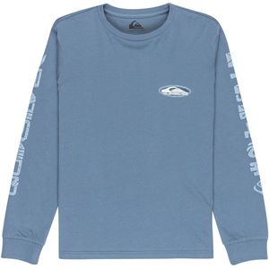 QUIKSILVER - T-shirt - Blauw - Lange Mouwen - Bedrukt Voor- en Achteraan