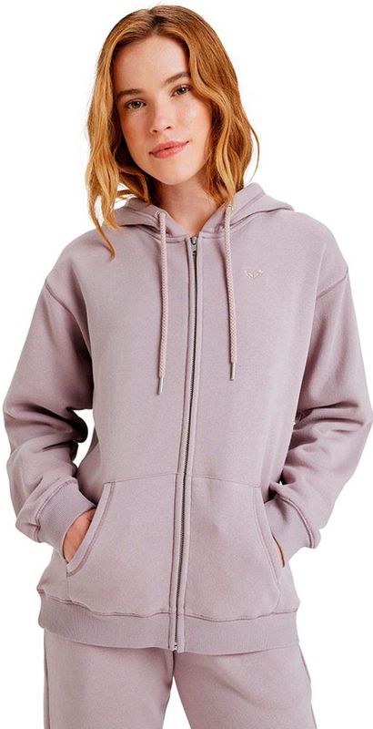 Roxy - Surf Stoked - Zipped Brushed Trui - Purper - Met Capuchon