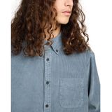 Element - Button Down Regular Corduroy - Blouse - Blauw - Gecertificeerd Biologisch Katoen