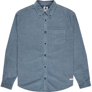 Element - Button Down Regular Corduroy - Blouse - Blauw - Gecertificeerd Biologisch Katoen