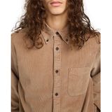 Element - Button Down Regular Corduroy - Blouse - Blauw - Gecertificeerd Biologisch Katoen