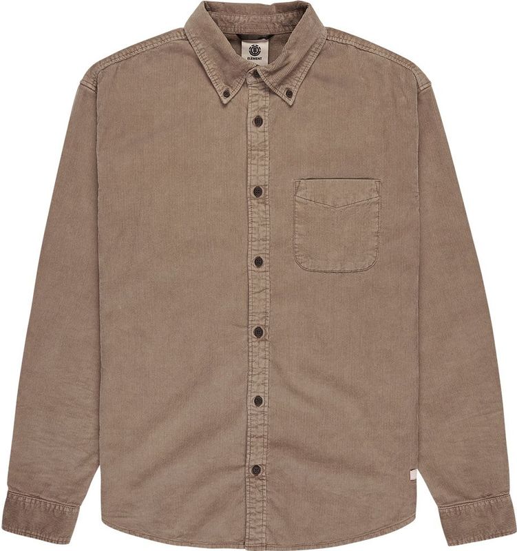 Element - Button Down Regular Corduroy - Blouse - Blauw - Gecertificeerd Biologisch Katoen