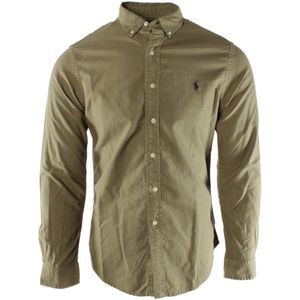 Aansluitend hemd Chino, geborduurd logo POLO RALPH LAUREN. Katoen materiaal. Maten S. Groen kleur