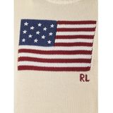 Polo Ralph Lauren - Trui - Beige - Katoen - Amerikaanse Vlagprint