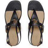 Lauren Ralph Lauren - Everley - Leren Sandalen - Zwart - Plat, Gesp, Casual