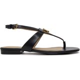 Lauren Ralph Lauren - Everley - Leren Sandalen - Zwart - Plat, Gesp, Casual