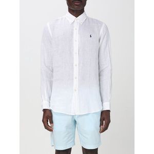 Polo Ralph Lauren - Custom Fit Overhemd - Wit - Vlas - Lange Mouwen