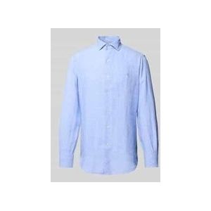 Polo Ralph Lauren - Custom Fit Overhemd - Blauw-Wit - 100% Linnen