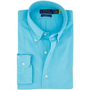 Polo Ralph Lauren - Overhemd - Turquoise - Katoen - Lange Mouw