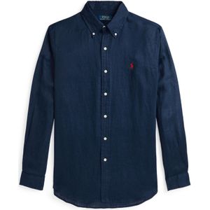 Polo Ralph Lauren - Overhemd - Donkerblauw - 100% Linnen - Slim Fit