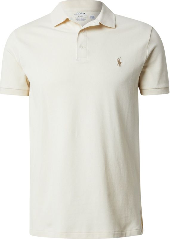 T-shirt - Effen - Katoen - Geribbelde Kraag - Kwartmouw