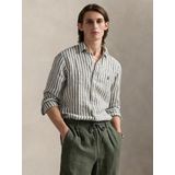 Polo Ralph Lauren - Overhemd - Groen Wit - 100% Linnen - Lange Mouw