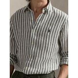 Polo Ralph Lauren - Overhemd - Groen Wit - 100% Linnen - Lange Mouw