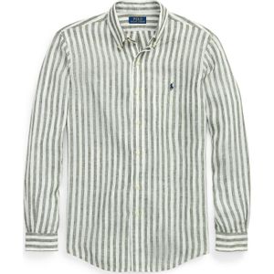Polo Ralph Lauren - Overhemd - Groen Wit - 100% Linnen - Lange Mouw