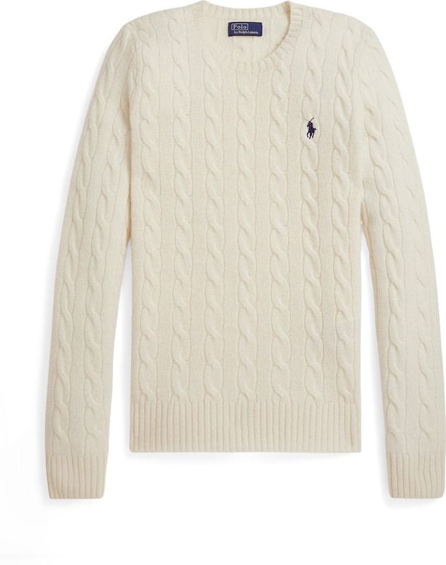 Polo Ralph Lauren - Gebreide Trui - Beige - Wol en Kasjmier - Ronde Hals