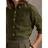 Polo Ralph Lauren - Overhemd - Mosgroen - Linnen - Lange Mouw