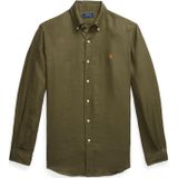 Polo Ralph Lauren - Overhemd - Mosgroen - Linnen - Lange Mouw