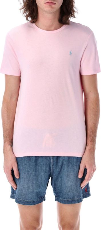 Polo Ralph Lauren - T-Shirt - Roze - Katoen - Custom Slim Fit Jersey Crewneck