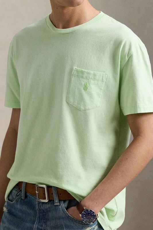 POLO Ralph Lauren - T-shirt - Lichtgroen - Slim Fit - Korte Mouwen