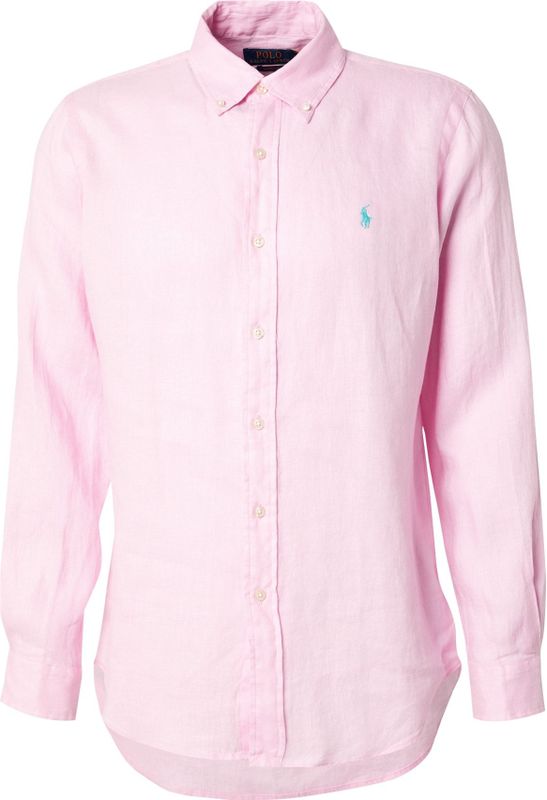 Polo Ralph Lauren - 710873446002 - Overhemd - Roze - 100% Linnen, Lange Mouwen, Custom Fit