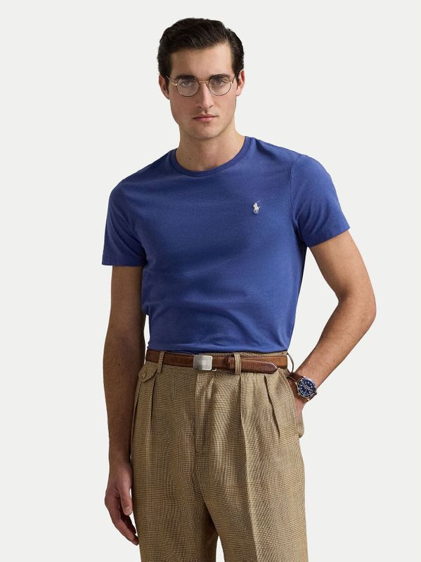 Polo Ralph Lauren - Effen Slim T-shirt - Blauw - Katoen