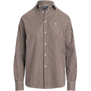 Polo Ralph Lauren - Blouse - Bruin/Wit - Klassieke Blouse - Lange Mouw