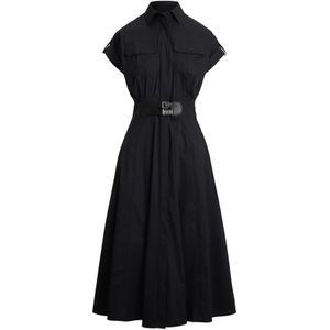 LAUREN RALPH LAUREN - MERTICE - Midi-jurk - Zwart - Katoen