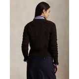 POLO RALPH LAUREN - Vest - Kastanje - Kabeltricot in Wol en Kasjmier