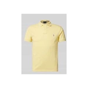 Polo Ralph Lauren - Heren Tops - Geel - Katoen - Slim Fit Katoenen Polo Shirt