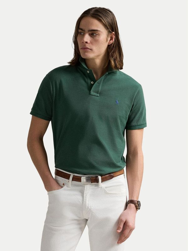 Polo Ralph Lauren - Shirt - Jade Groen / Perzik - Katoen - Slanke Pasvorm