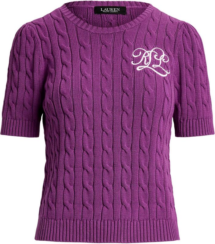 Trui - Geribbelde Kraag - Knitwear - Ronde Hals - Logoprint