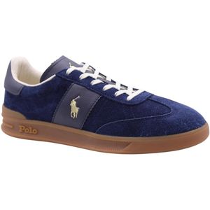Polo Ralph Lauren - Heritage Aera - Leren Sneakers - Marineblauw - Plat - Veters