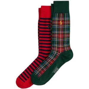 Ralph Lauren - Huissokken - Rood - Set van 2 - All Over Print