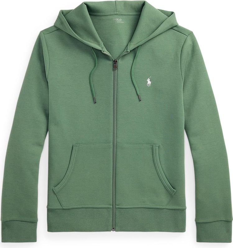 Polo Ralph Lauren - Dubbelgebreide Hoodie - Groen - Katoen/Polyester - Met Rits