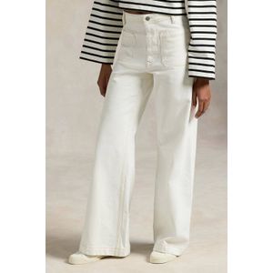 POLO Ralph Lauren - Denim Wide Leg High Waist Broek - Wit - Jeans