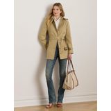 LAUREN RALPH LAUREN - Trenchcoat - Beige - Nylon/Polyamide - Met Riem en Leren Afwerking