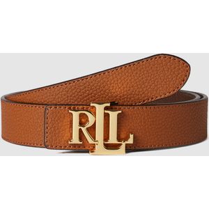 Omkeerbare riem in leer met logo LAUREN RALPH LAUREN. Leer materiaal. Maten S. Kastanje kleur