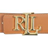 Leren riem met pinsluiting in metallic