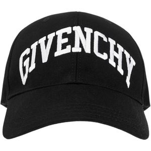 Givenchy, Gebogen Cap Logo Hoed Zwart, Heren, Maat:ONE Size