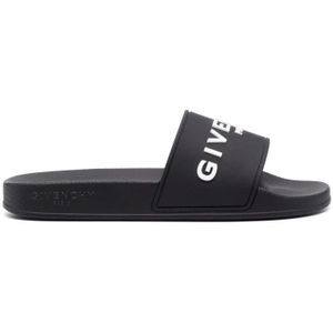 Givenchy, Schoenen, Heren, Zwart, 44 EU, Logo Slippers