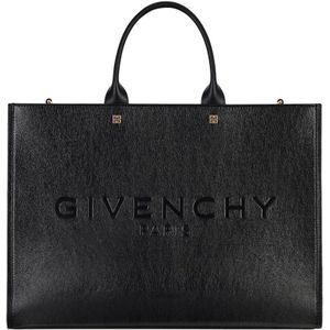 Givenchy, Tassen, Dames, Zwart, ONE Size, Leer, Zwarte G-Tote Medium Leren Tas