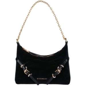 Givenchy, Zwarte leren tas met metalen details Zwart, Dames, Maat:ONE Size