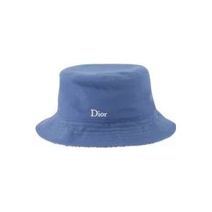 Dior Omkeerbare Blauwe Oblique Franje Katoenen Hoed , Blue , Heren , Maat: 59 CM