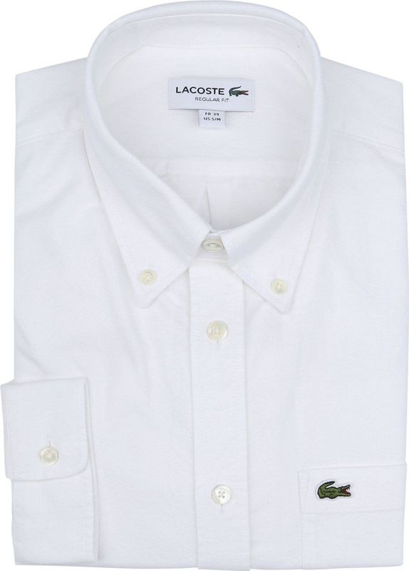 Lacoste Overhemd wit, Effen