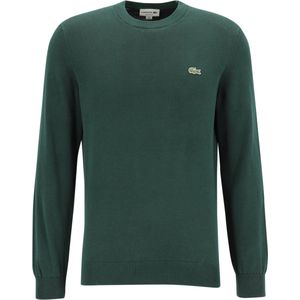 Lacoste - Monochrome Katoenen Crewneck Sweater - Sinople Groen - Herentrui