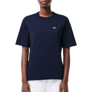 Lacoste Relaxed Fit Plain Soft T-Shirt Damen in dunkelblau