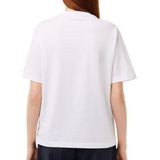 Lacoste - T-shirt - Wit - Katoen - Geribbelde Kraag