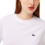 Lacoste - T-shirt - Wit - Katoen - Geribbelde Kraag